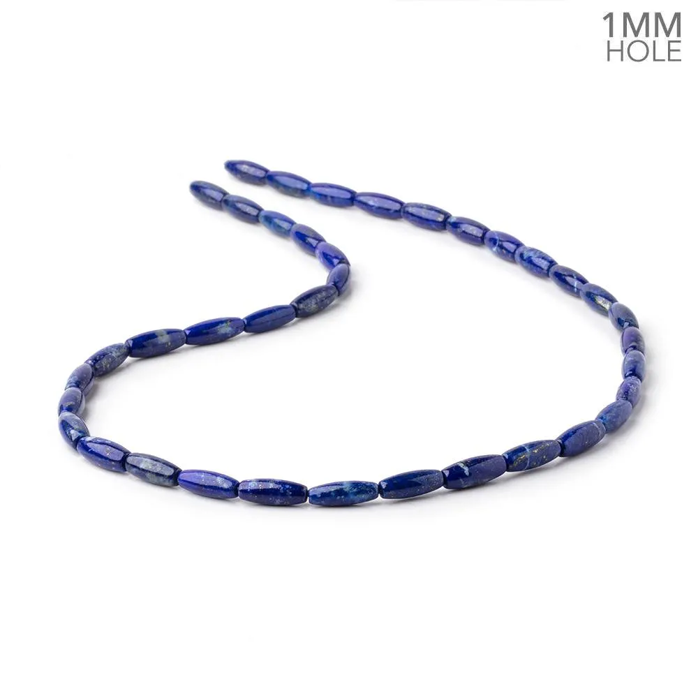 10x4mm Lapis Lazuli Plain Rice Beads 15.5 inch 37 pieces AA