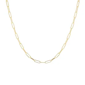 14k Gold Small Paperclip Chain Necklace