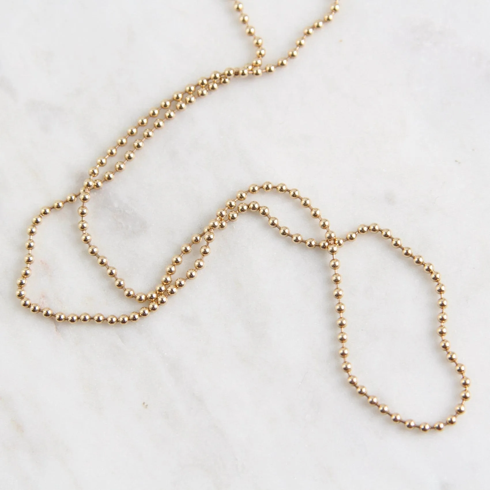 14k Yellow Gold Ball Chain ~ 24" 1.8mm