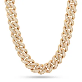 18mm Iced Baguette Miami Cuban Link Chain