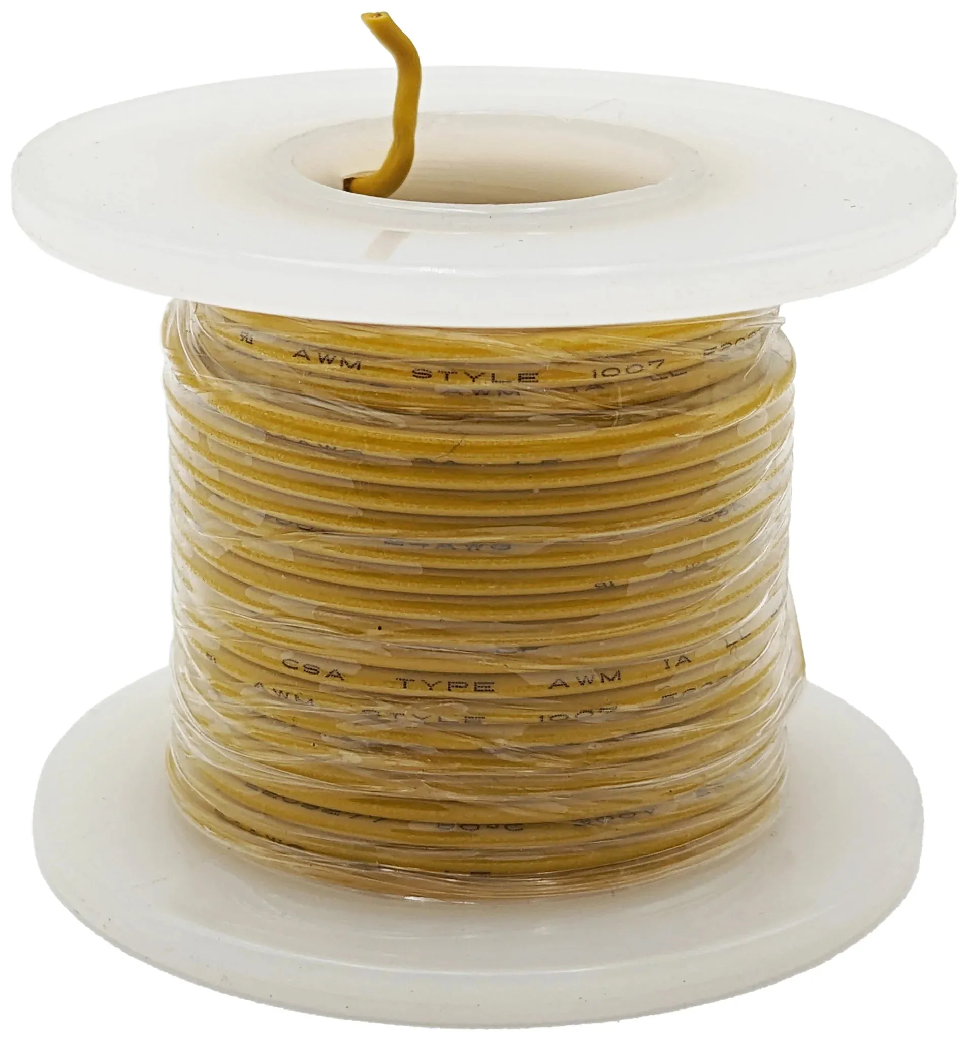 25 Feet Yellow 24 Gauge Solid Hook-Up Wire, Tinned Copper, PVC Insulation (Shade May Vary)