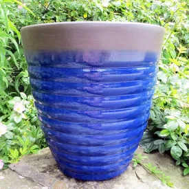 35cm Florence Planter Diamond Blue Plant Pot