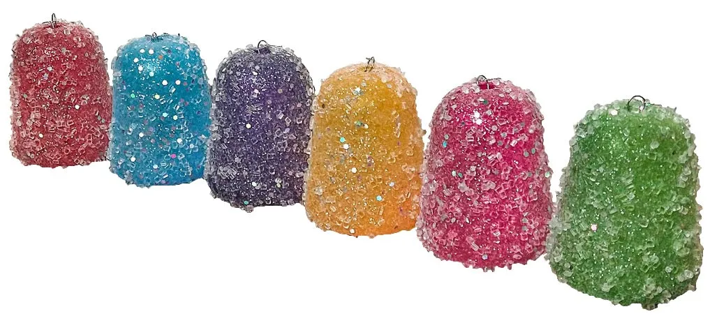 3.5" Multi-Colored Gum Drop Christmas Ornaments