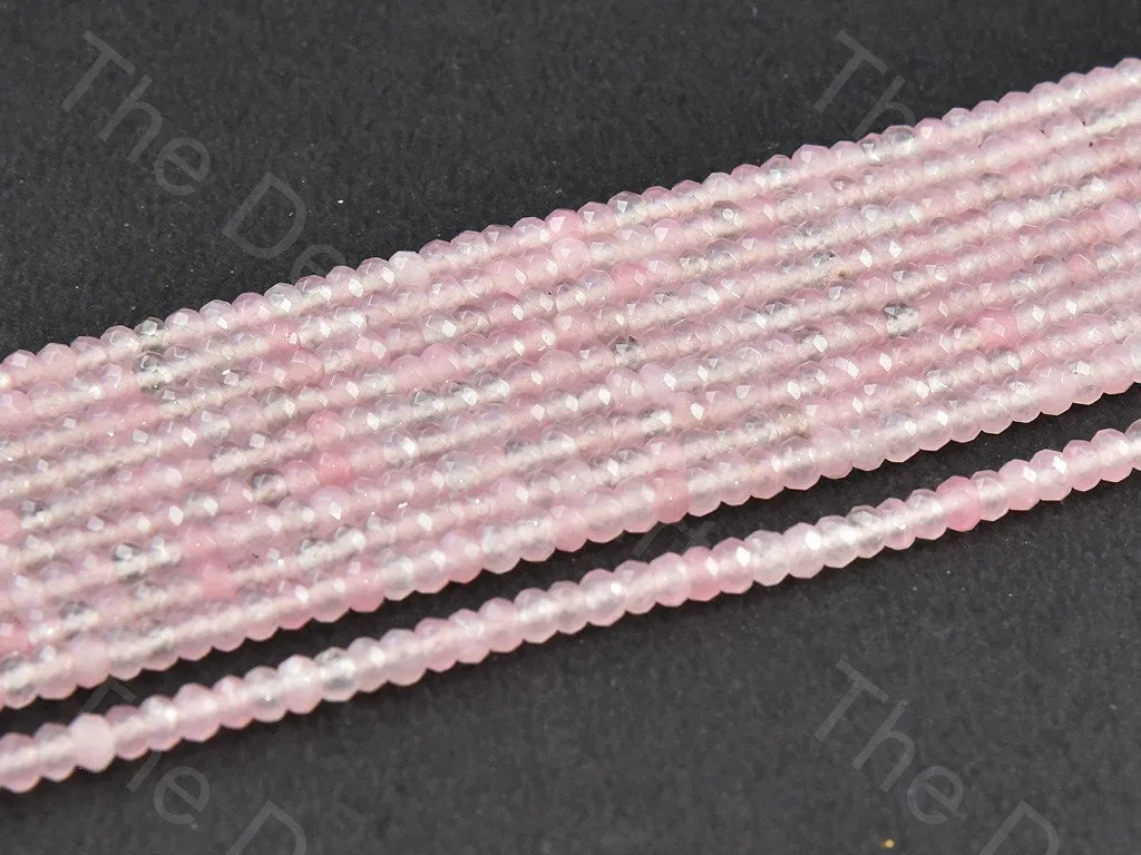 4 mm Baby Pink Rondelle Jade Quartz Stones