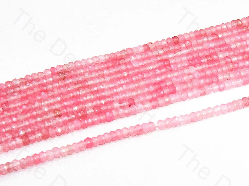 4 mm Baby Pink Rondelle Jade Quartz Stones