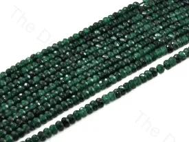 4 mm Dark Green Rondelle Jade Quartz Stones