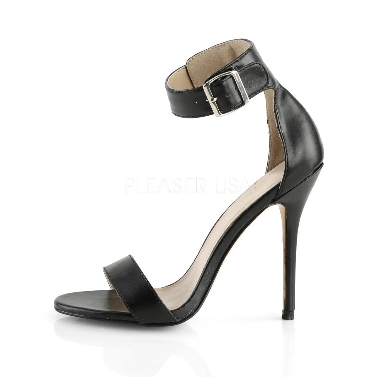 5 Inch Heel AMUSE-10 Black Pu