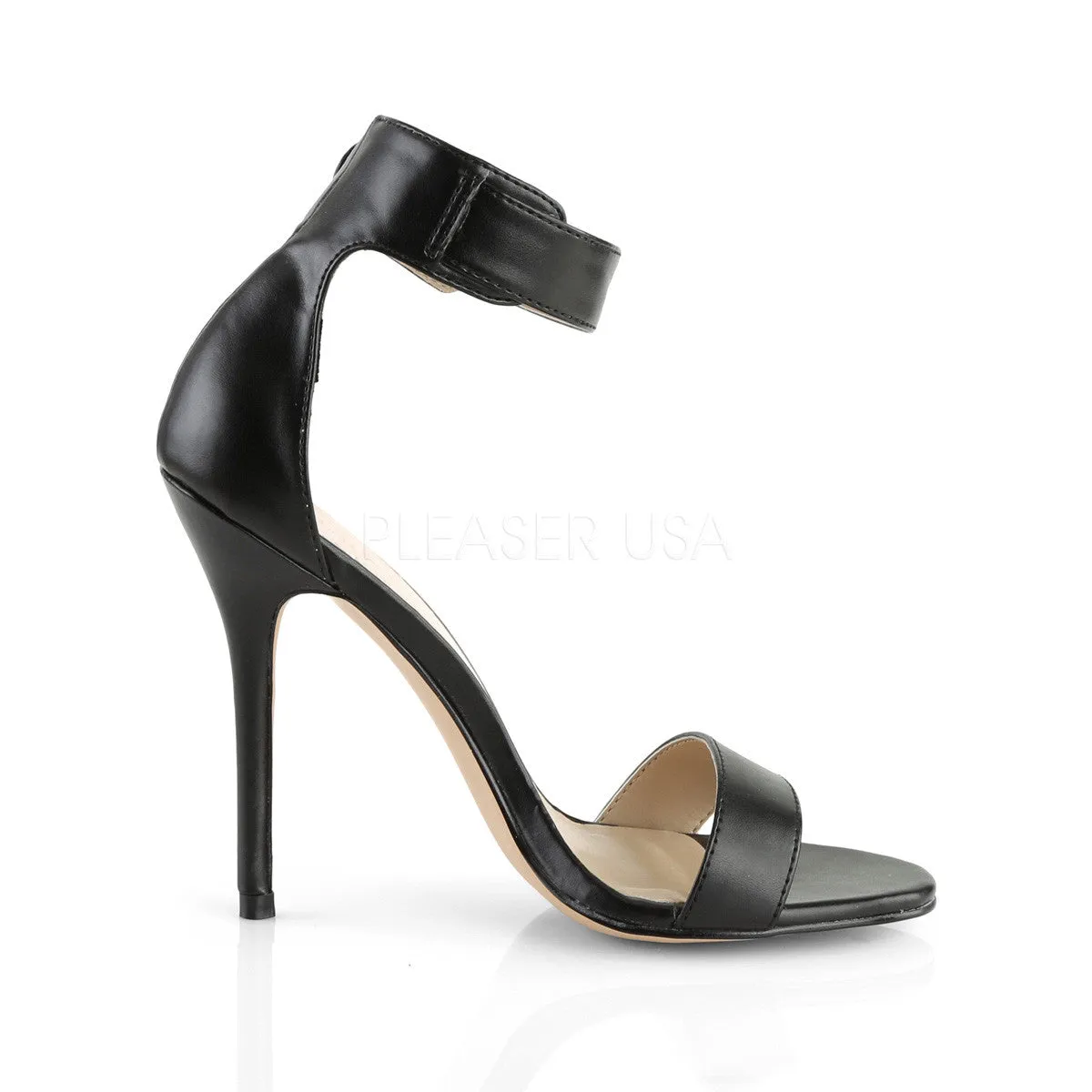 5 Inch Heel AMUSE-10 Black Pu