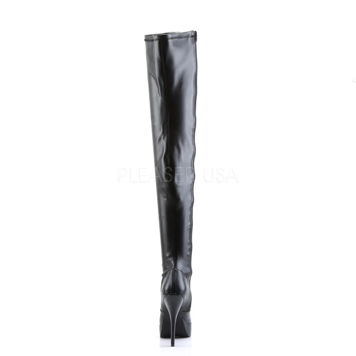 5 Inch Heel INDULGE-3000 Black Stretch Pu