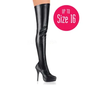 5 Inch Heel INDULGE-3000 Black Stretch Pu