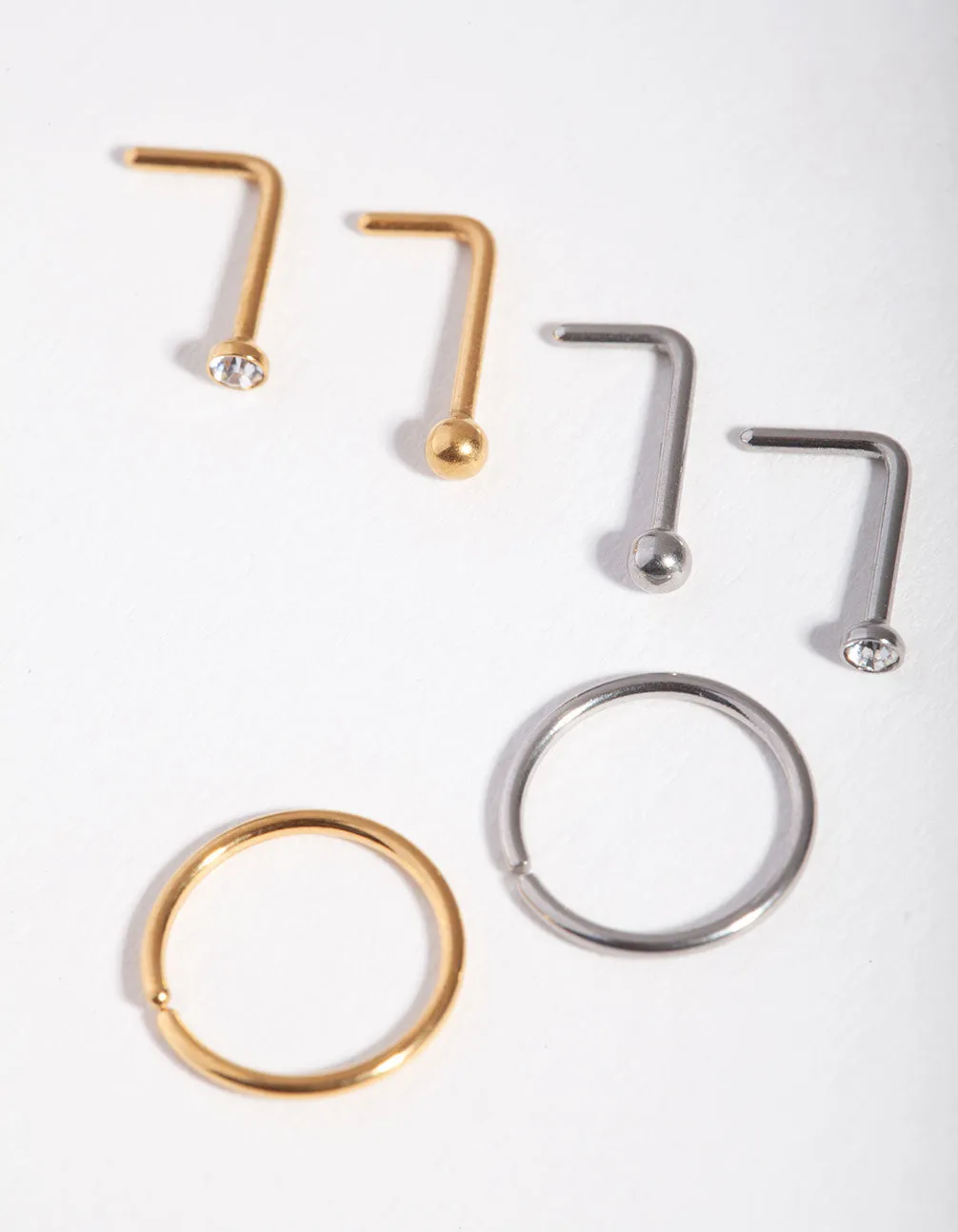 5mm Simple Nose Stud 6-Pack