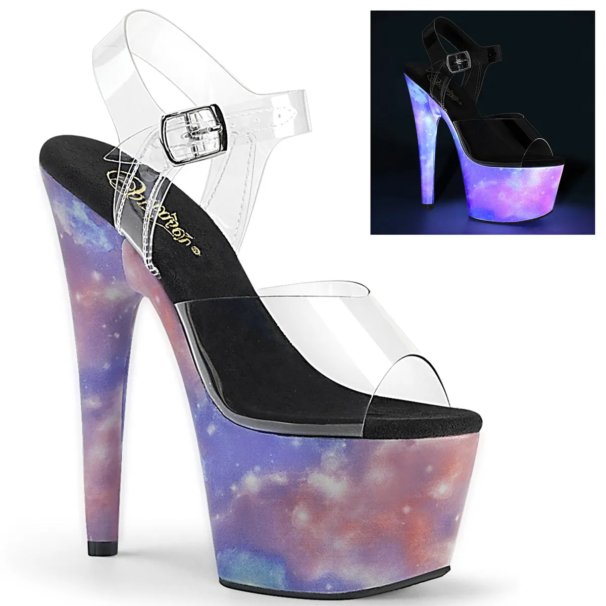 7" Heel Platform With Galaxy Effect (ADORE-708REFL)