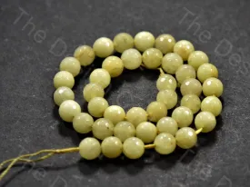 8 mm Yellow Rondelle Jade Quartz Semi Precious Stone