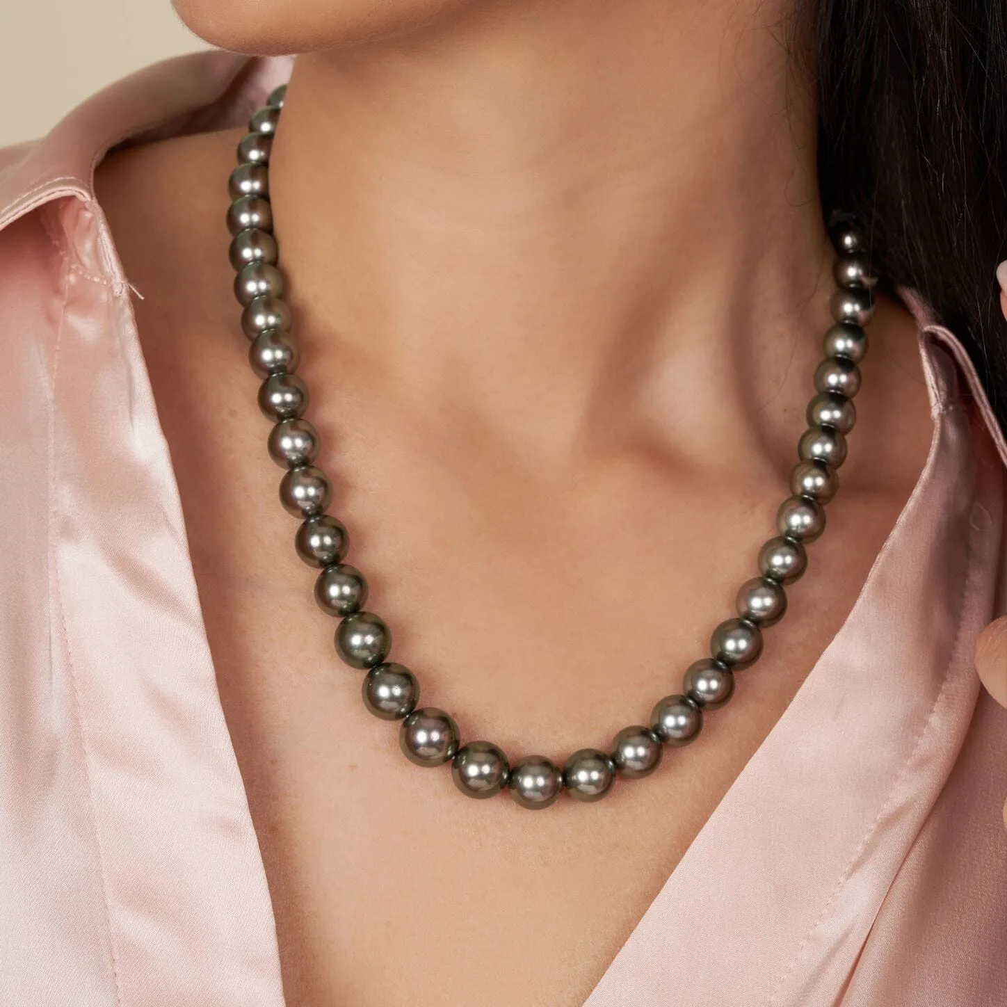 8.0-10.9 mm AA /AAA Tahitian Round Pearl Necklace