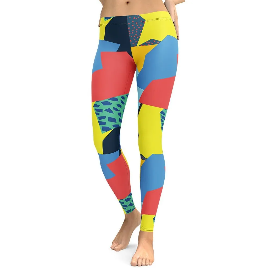 90s Color Block Leggings