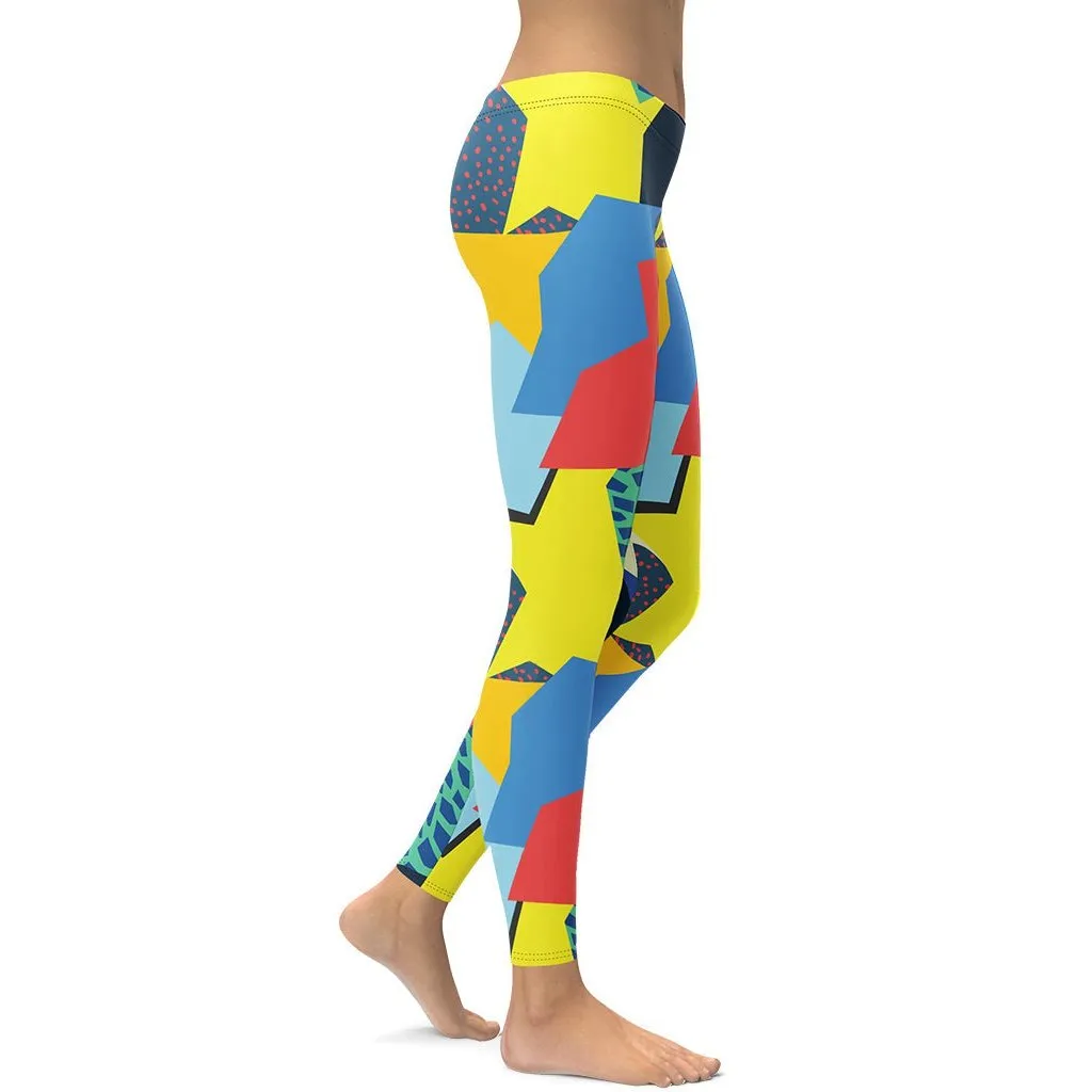 90s Color Block Leggings