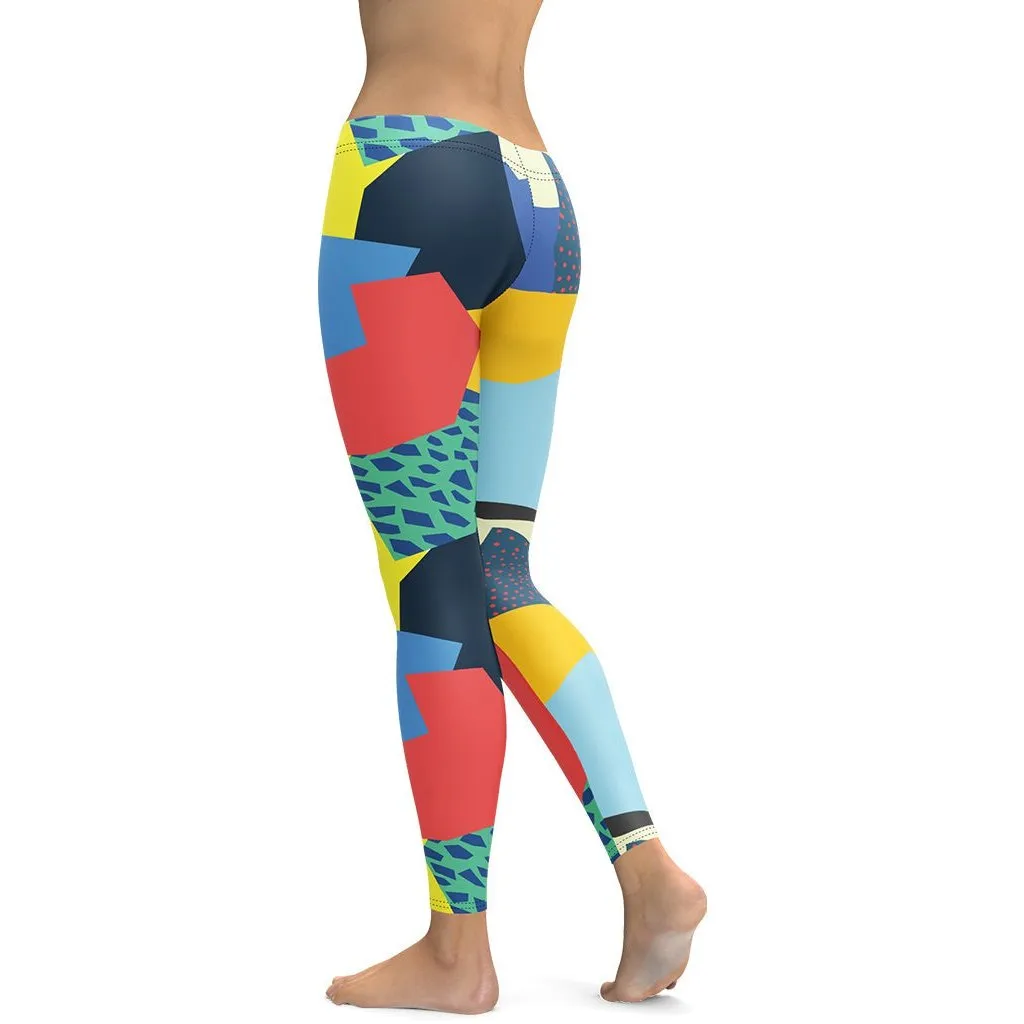 90s Color Block Leggings