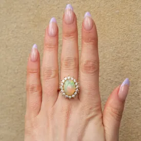 9ct Gold Opal Cluster Cocktail Ring, 4.30ct Opal