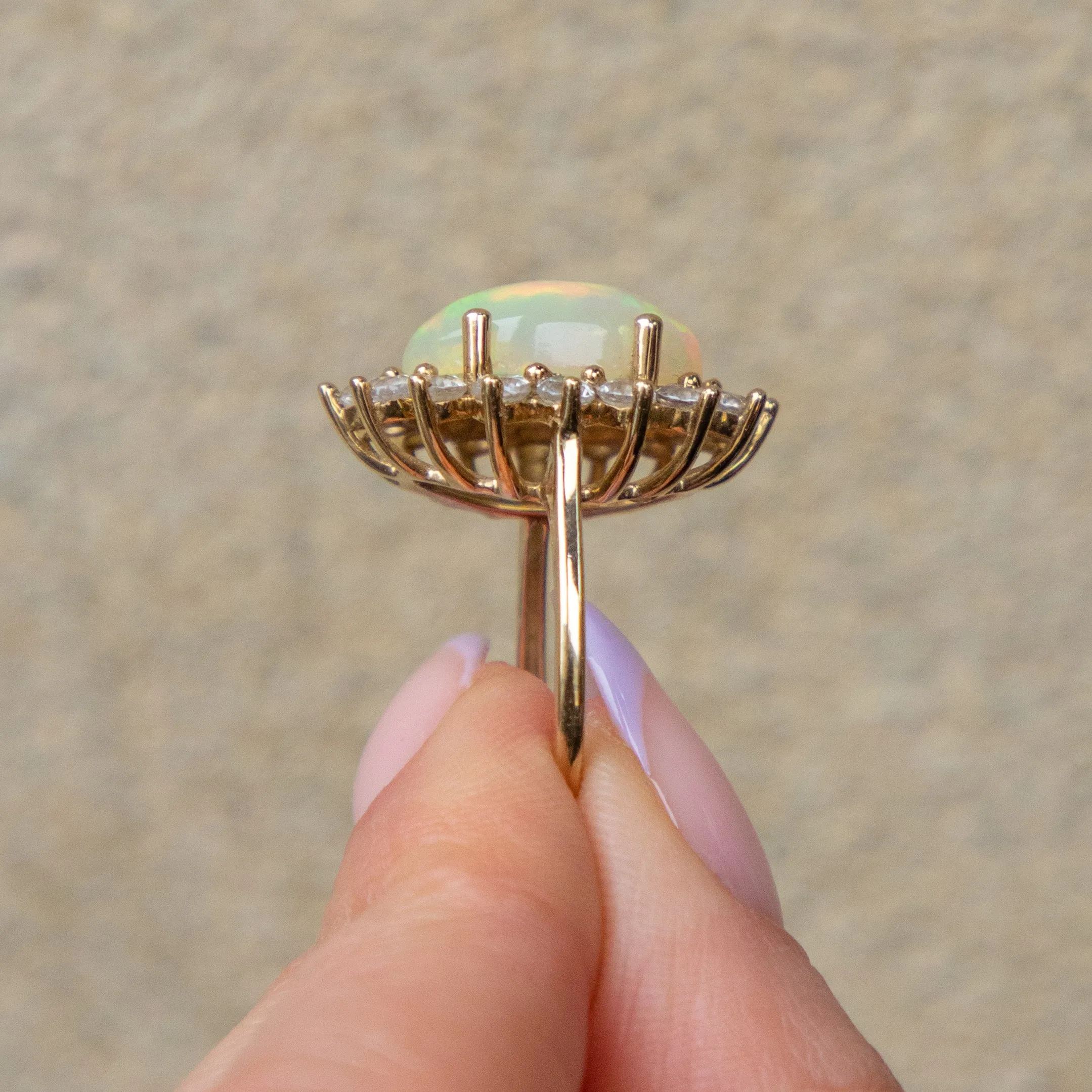 9ct Gold Opal Cluster Cocktail Ring, 4.30ct Opal