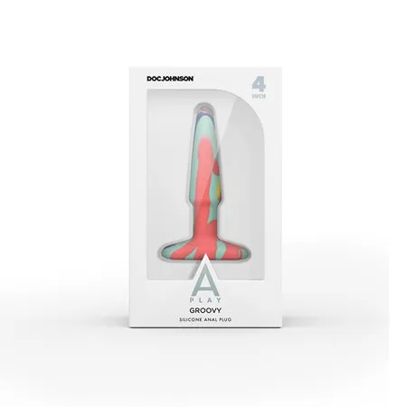 A Play 4' Goovy Silicone Anal Plug - Multicolor/Yellow