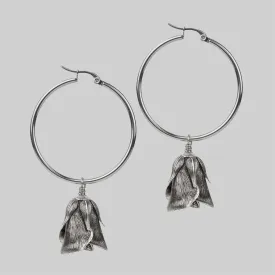 A SINGLE ROSE. Hoop Earrings - Silver