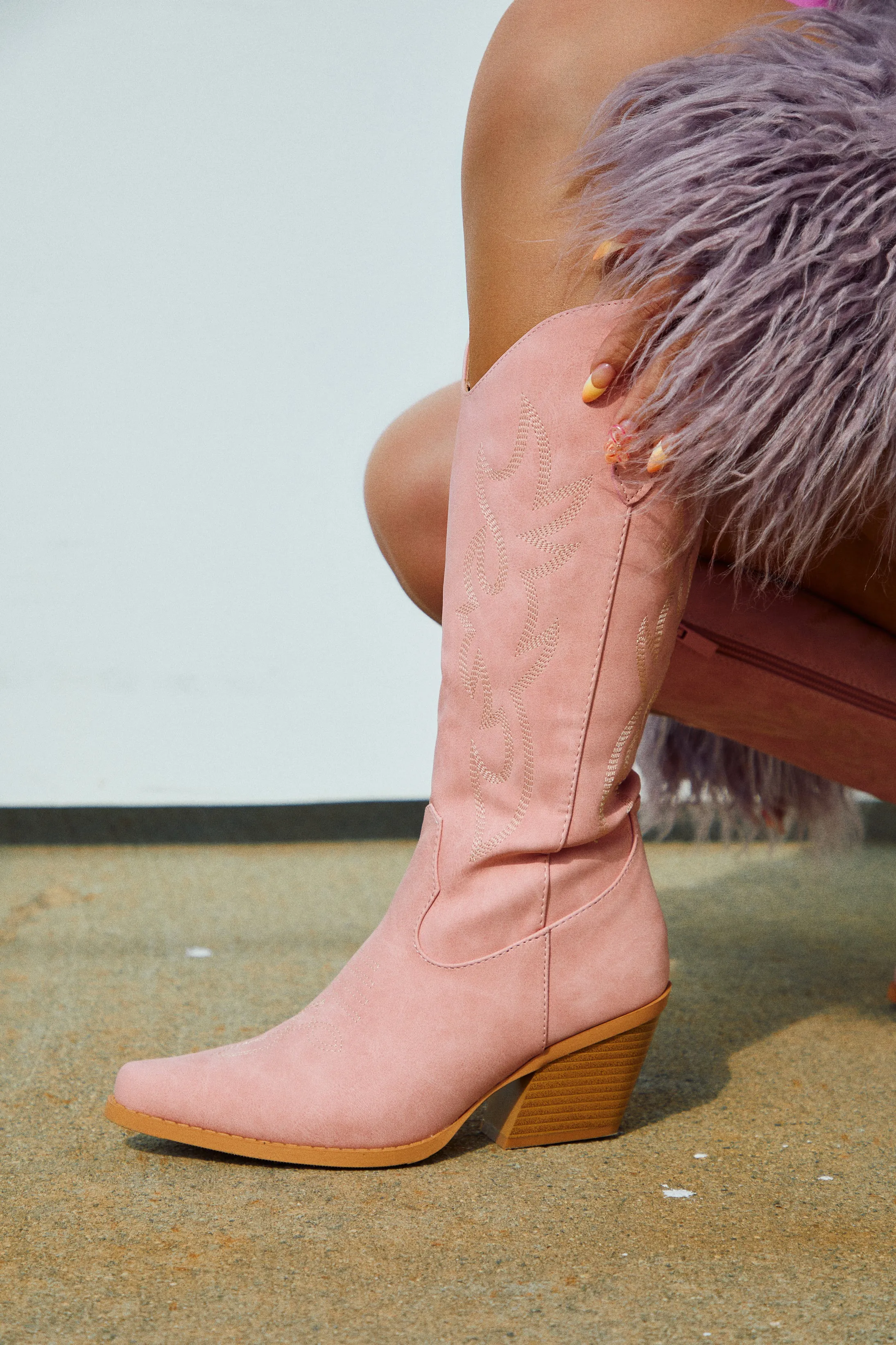 Abby Cowgirl Boots - Pink