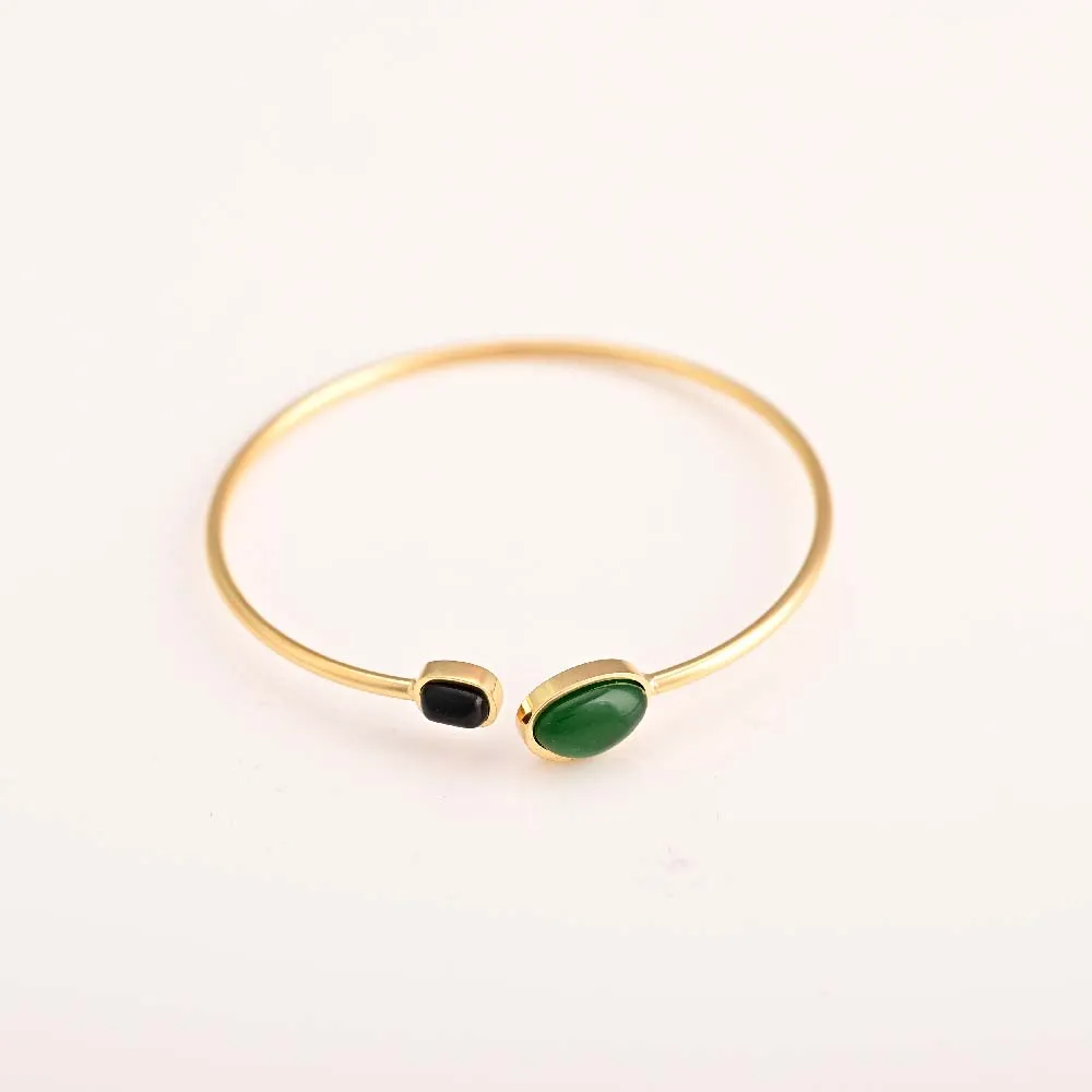 Agate Stone Cuff Bangle Bracelet