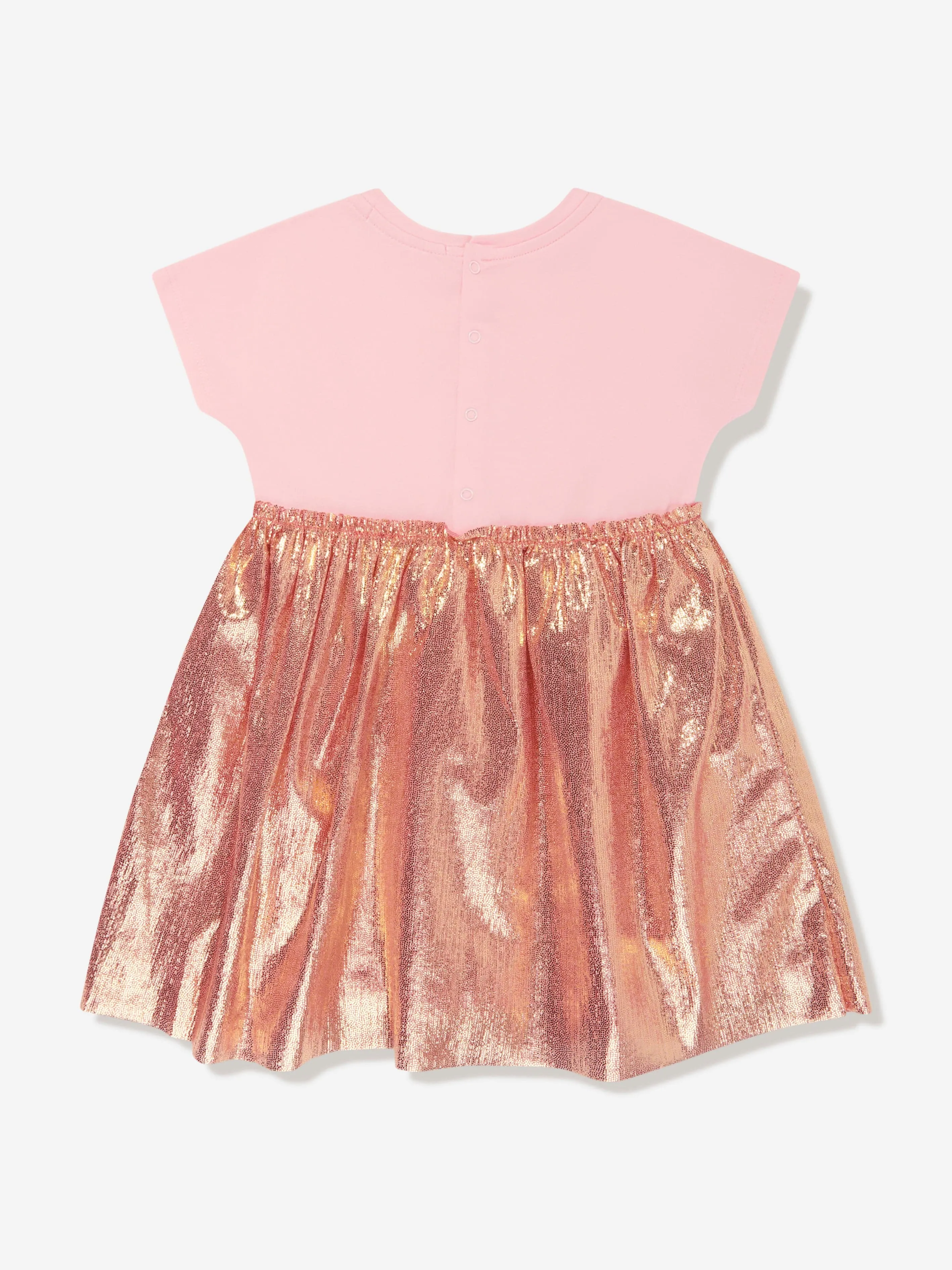 Aigner Baby Girls Metallic Logo Dress in Pink