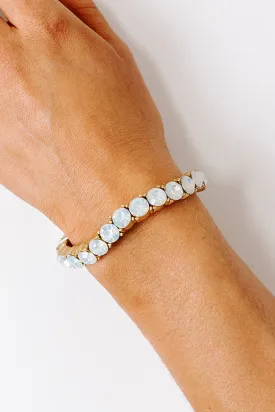 All The Sparkles Stretch Bracelet in White