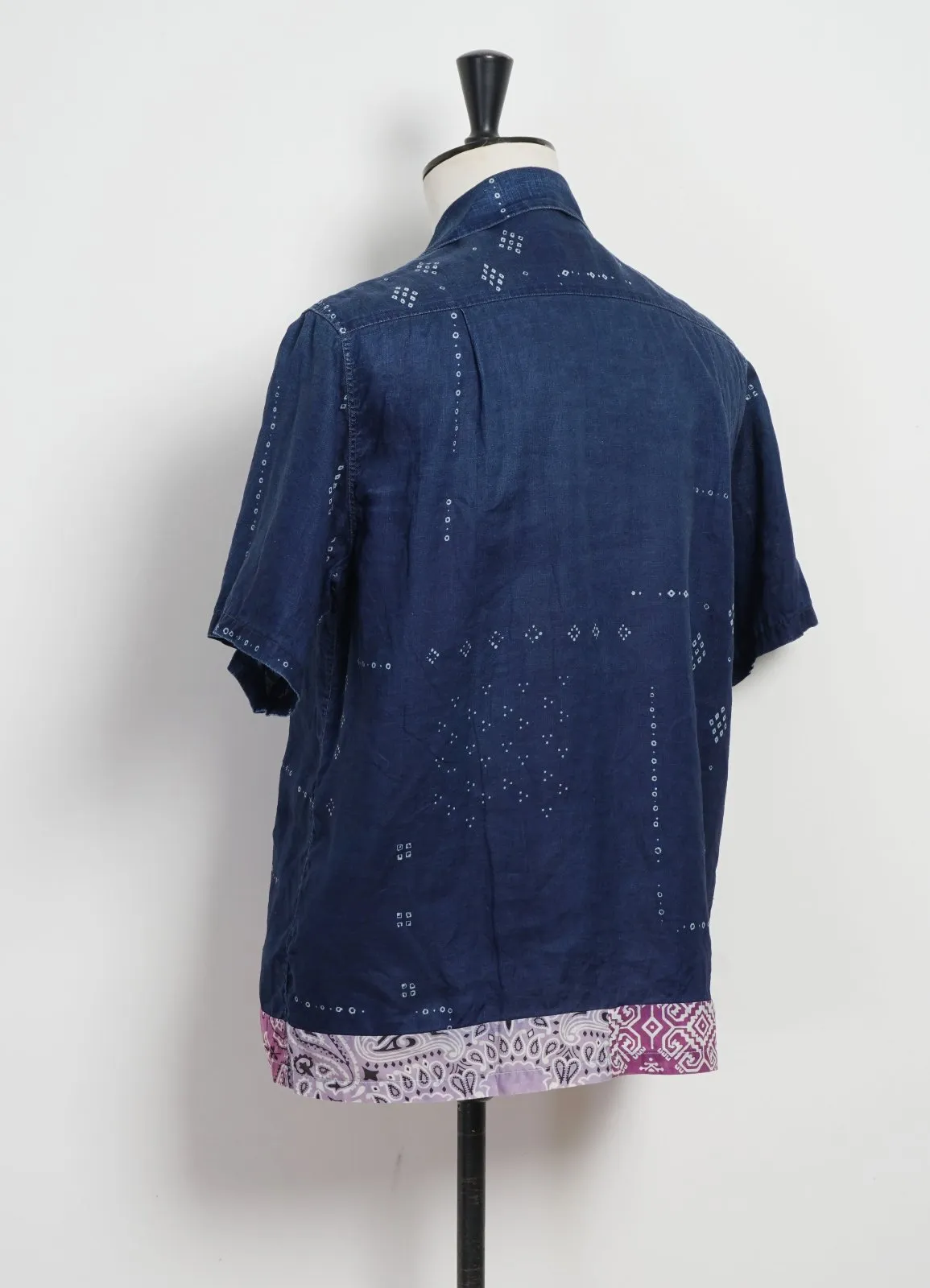 ALOHA SHIRT REMAKE | French Cloth Linen Bandana | Indigo