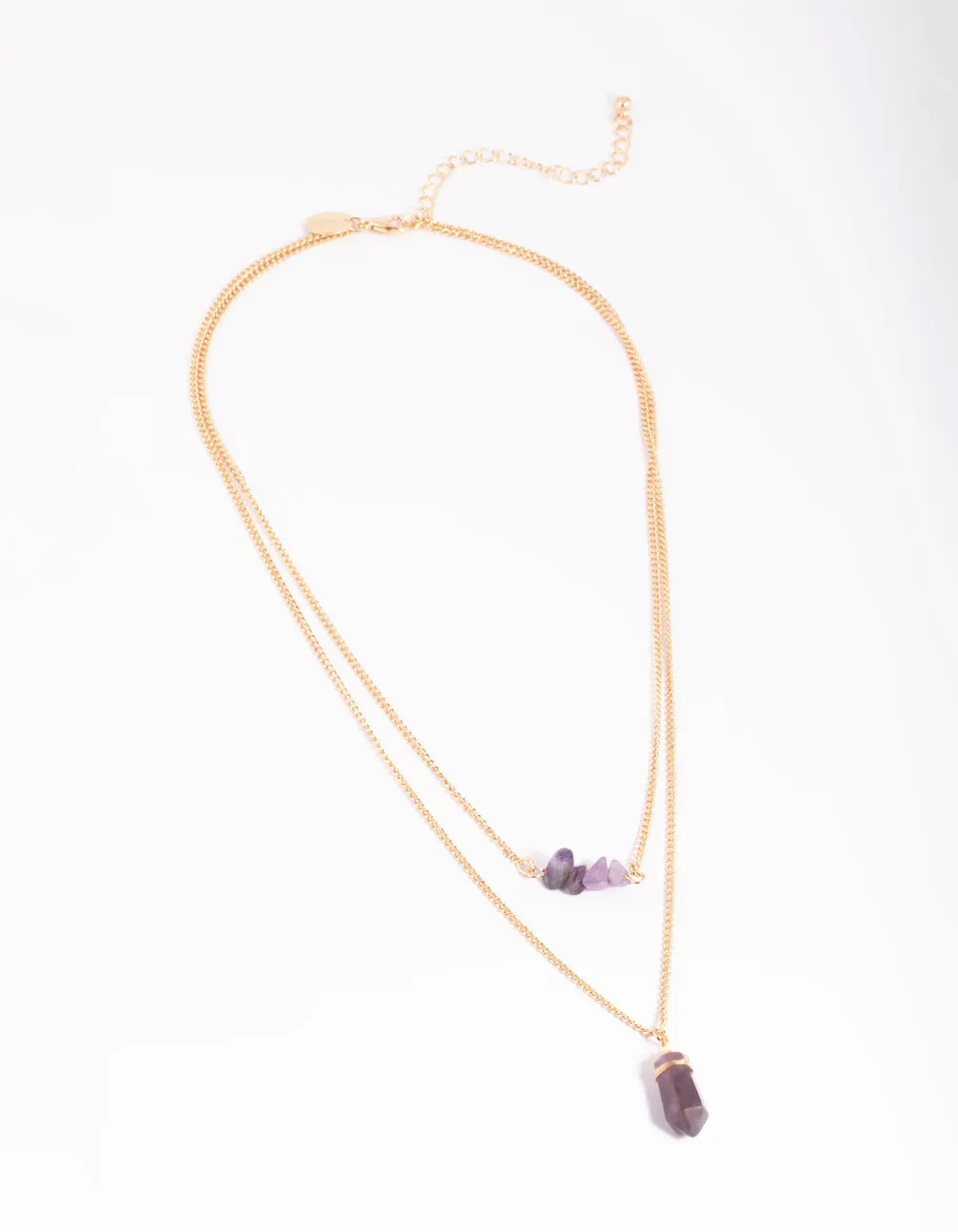 Amethyst Chip Layered Necklace