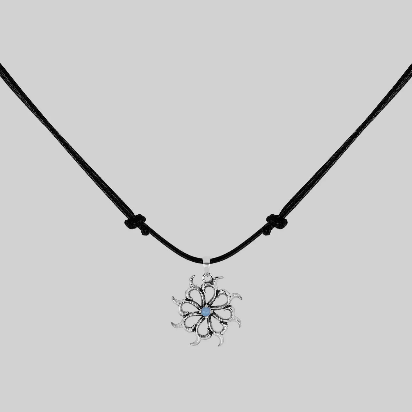 ANDROMEDA. Pinwheel Nebula Opalite Cord Necklace - Silver