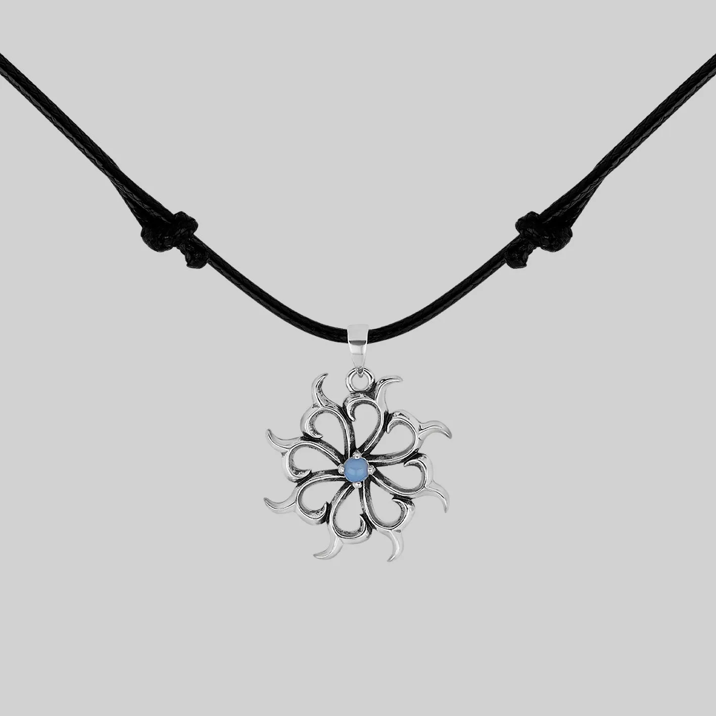 ANDROMEDA. Pinwheel Nebula Opalite Cord Necklace - Silver