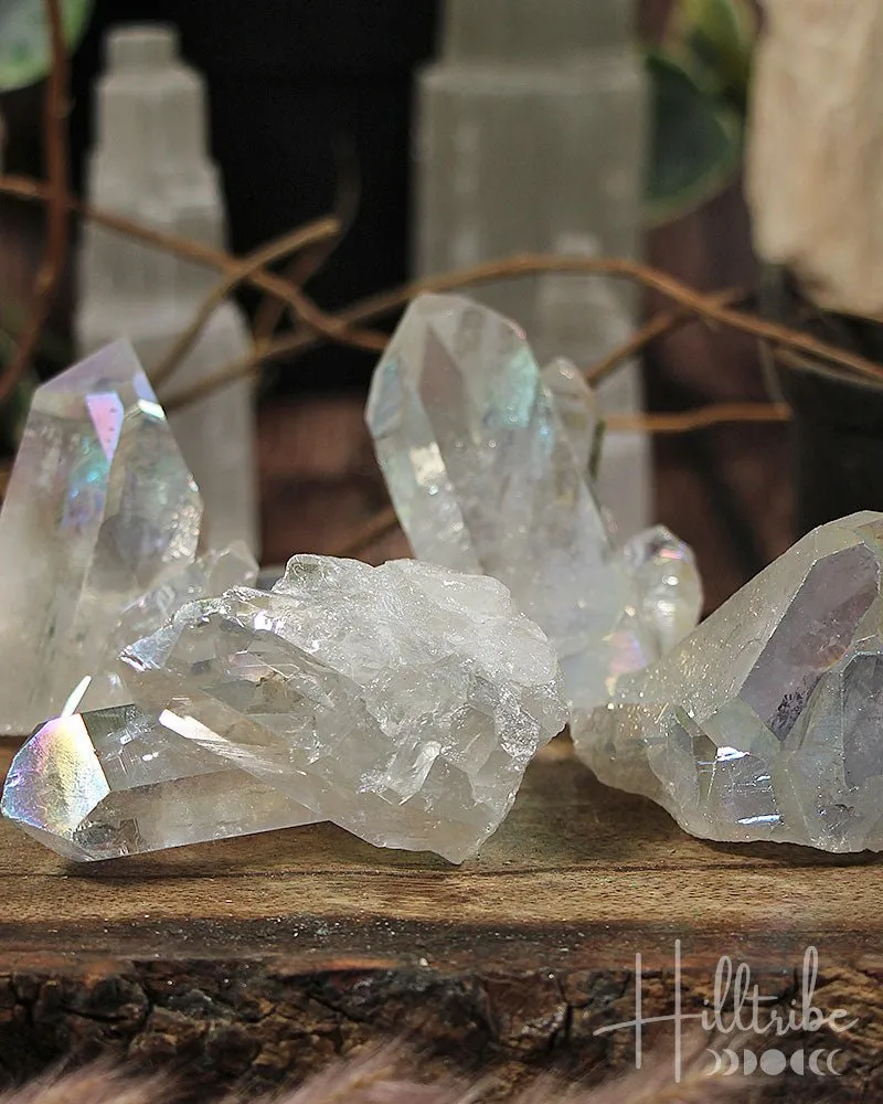 Angel (Opal) Aura Clear Quartz Cluster 7cm