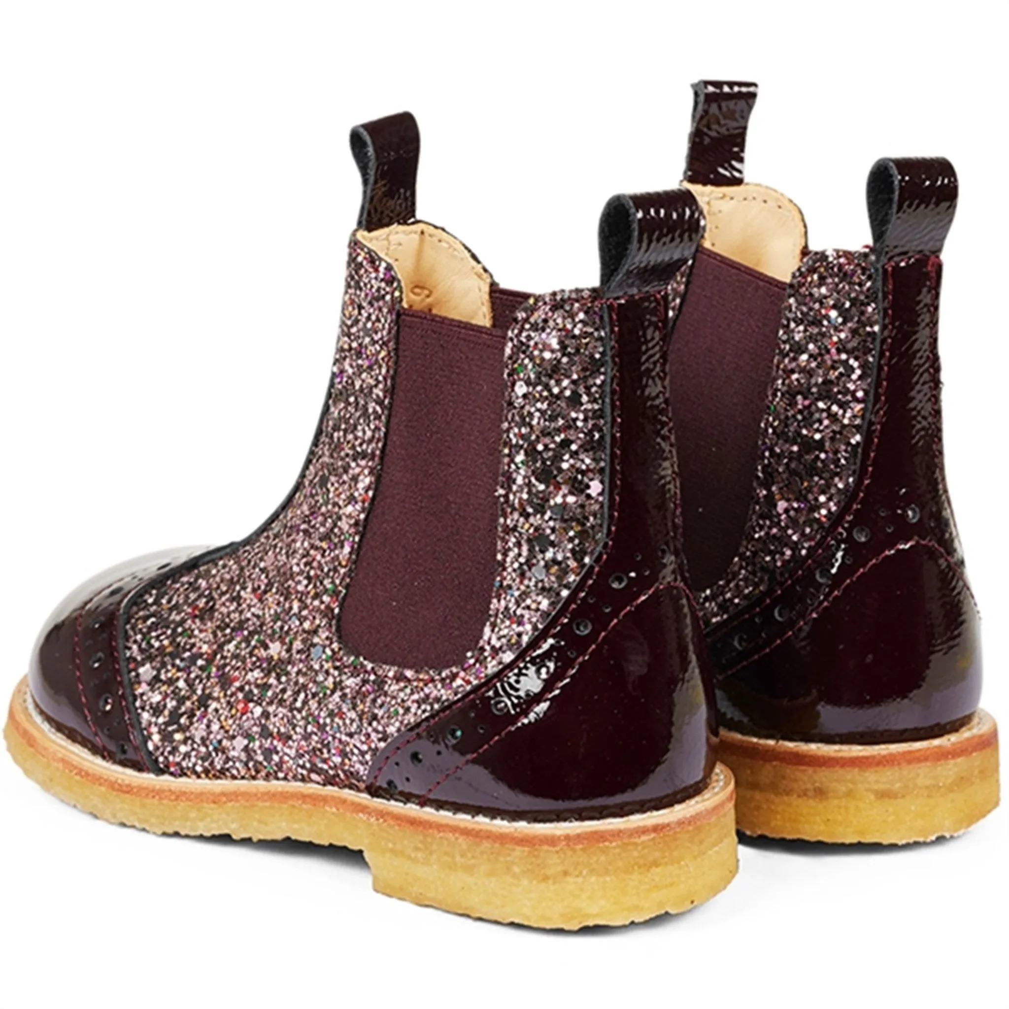 Angulus Chelsea Boots Bordeaux/Bordeaux Glitter/Elastic