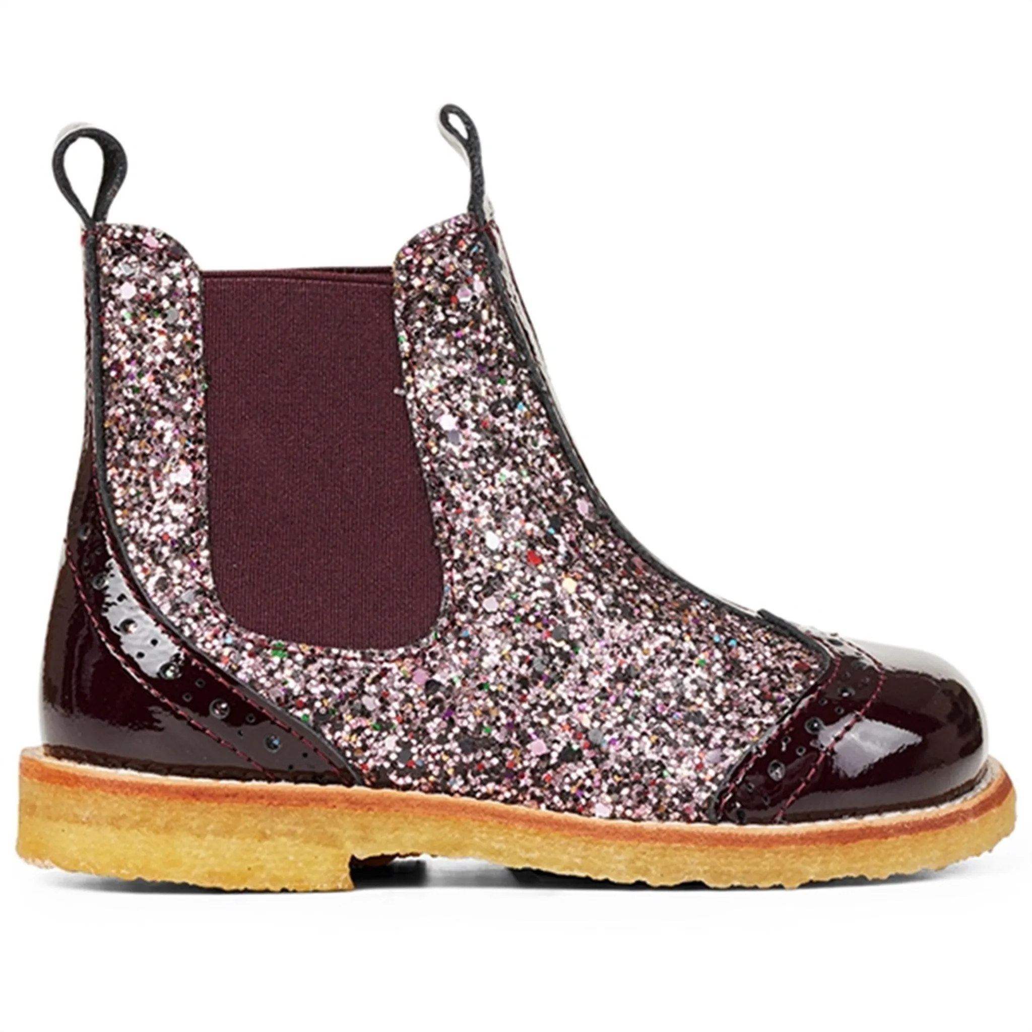 Angulus Chelsea Boots Bordeaux/Bordeaux Glitter/Elastic