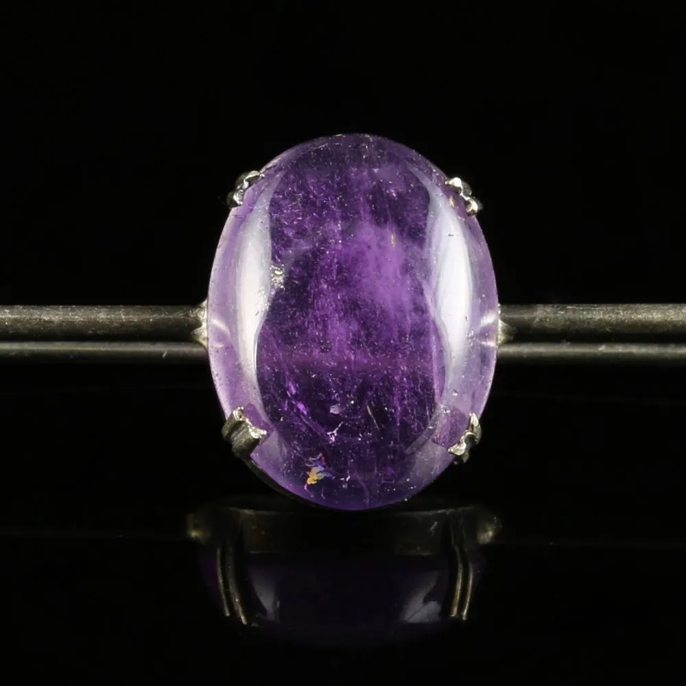 Antique Amethyst Silver Brooch Circa 1900