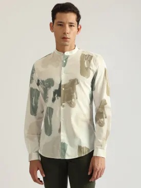 Antony Morato Men Multi Printed Band Collar Full Sleeves Shirt