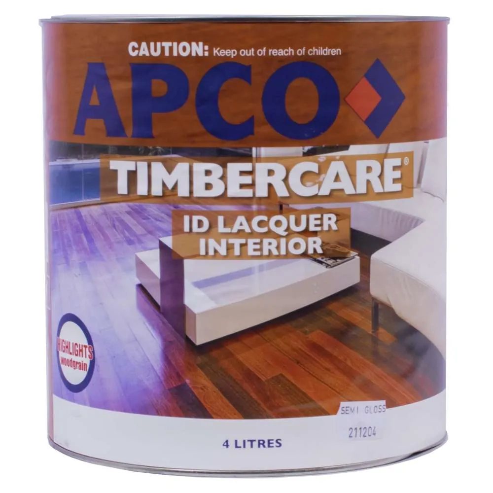 Apco Timbercare Instant Dry Lacquer Clear Semi-Gloss 4L