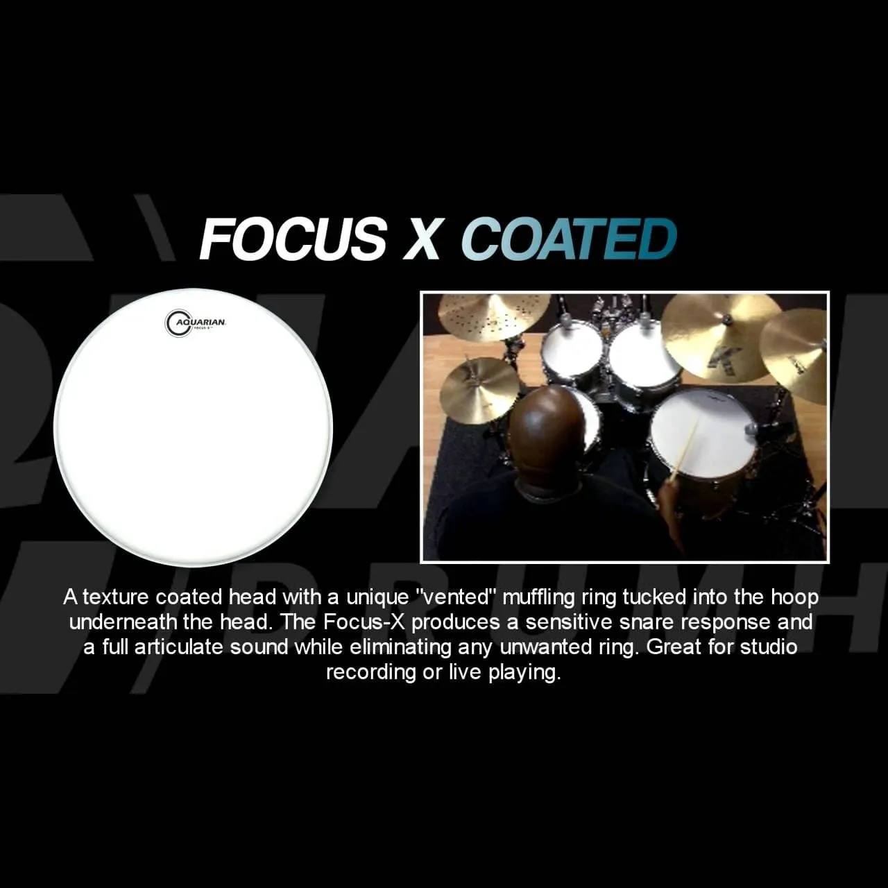 Aquarian Classic Clear Focus-X Focus-X Drum Head 18"