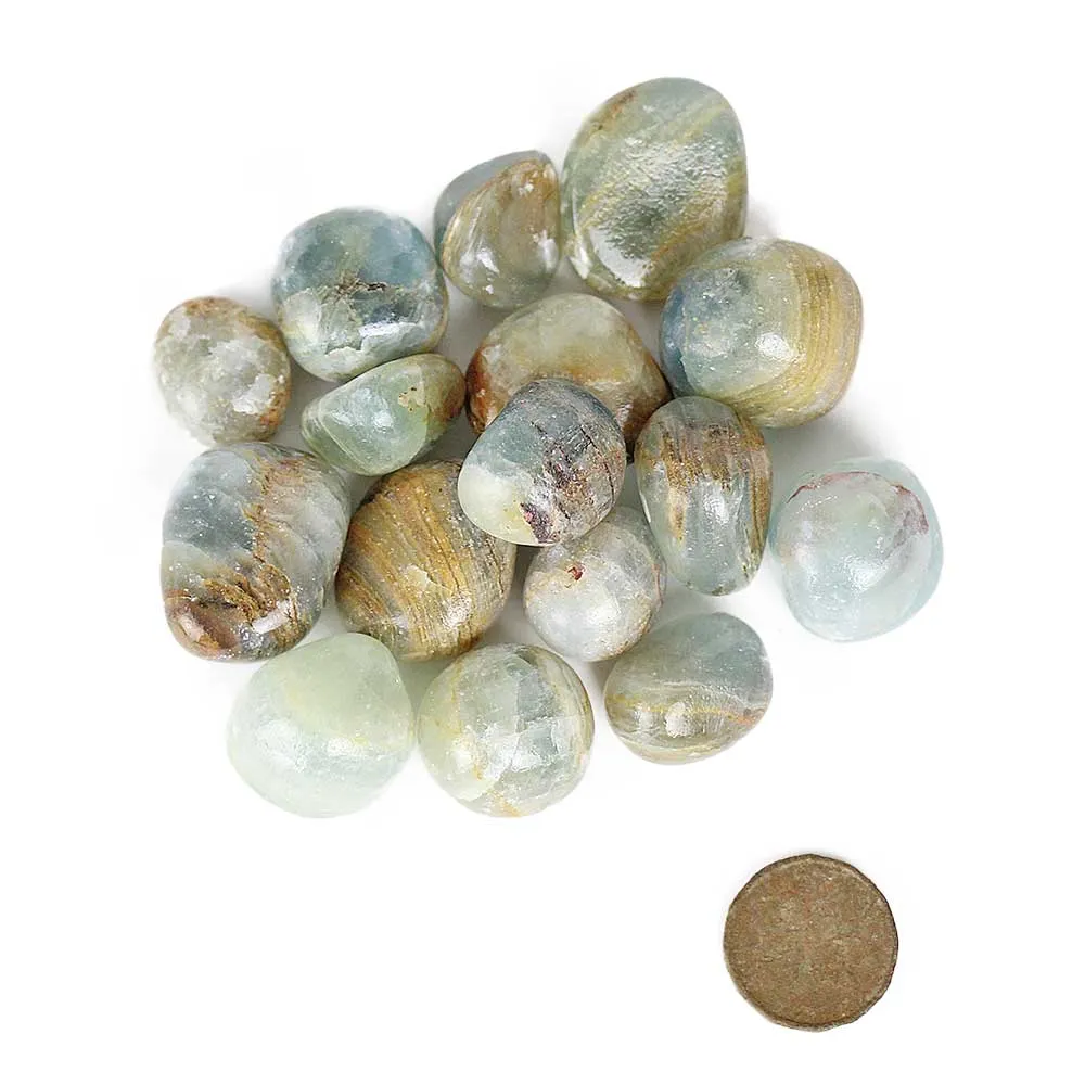 Aquatine Blue Calcite (Blue Onyx) Tumbled