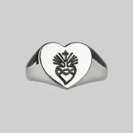 ARDOUR. Sacred Heart Signet Ring - Silver