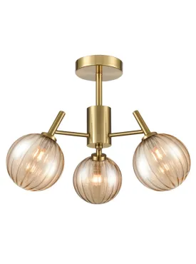 Arlo 3/5Lt Ceiling Semi Flush Light - Aged Brass