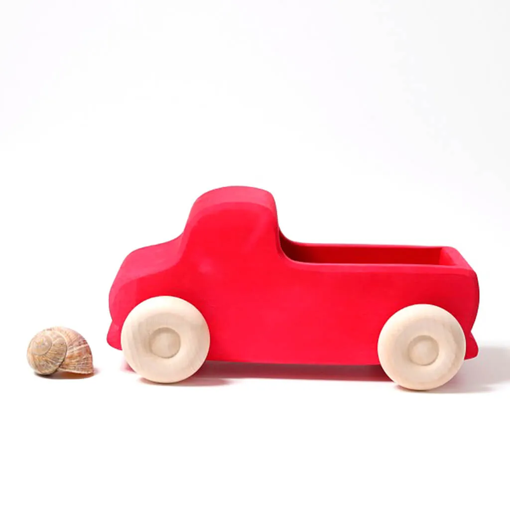 Authentic Grimm's Wooden Large Truck Toy Red