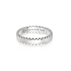 Beaded Band Ring Sterling Silver