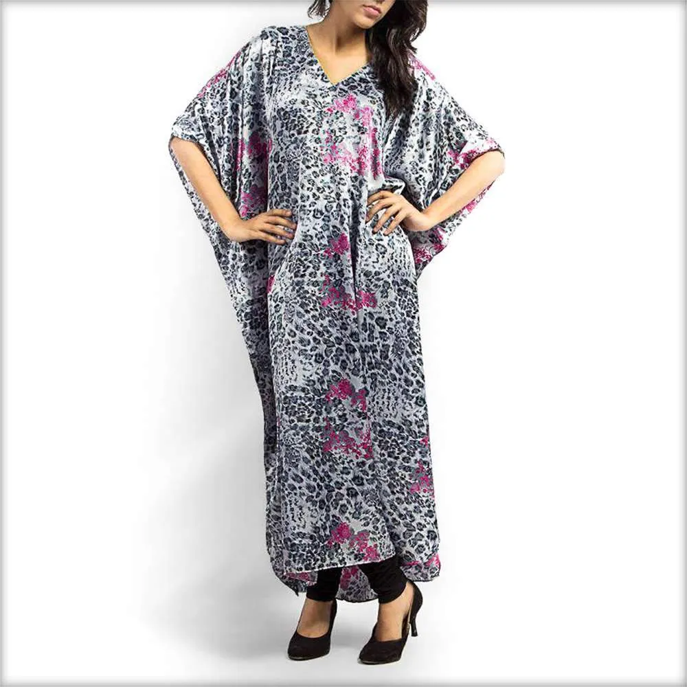 Black & White Tiger Printed Kaftan