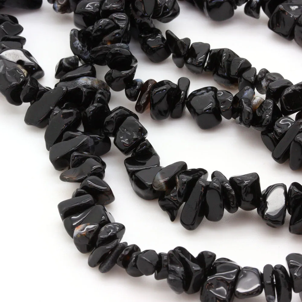 Black Onyx Chips - String of 80cm