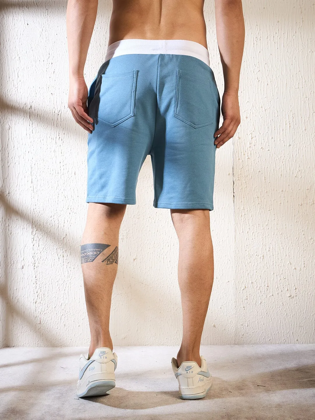 Blue Cozy Embroirdered Shorts