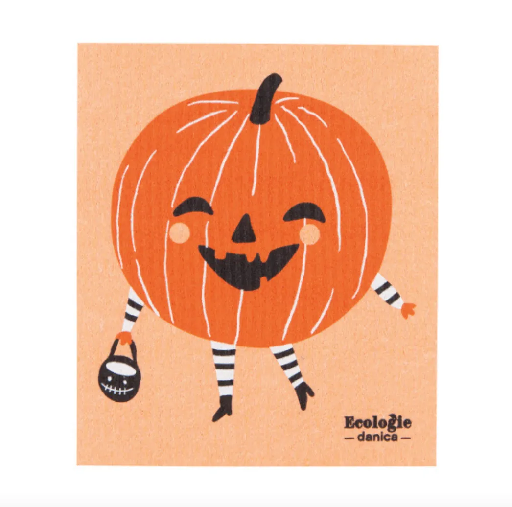 Boo Crew Pumpkin Swedish Sponge Cloth