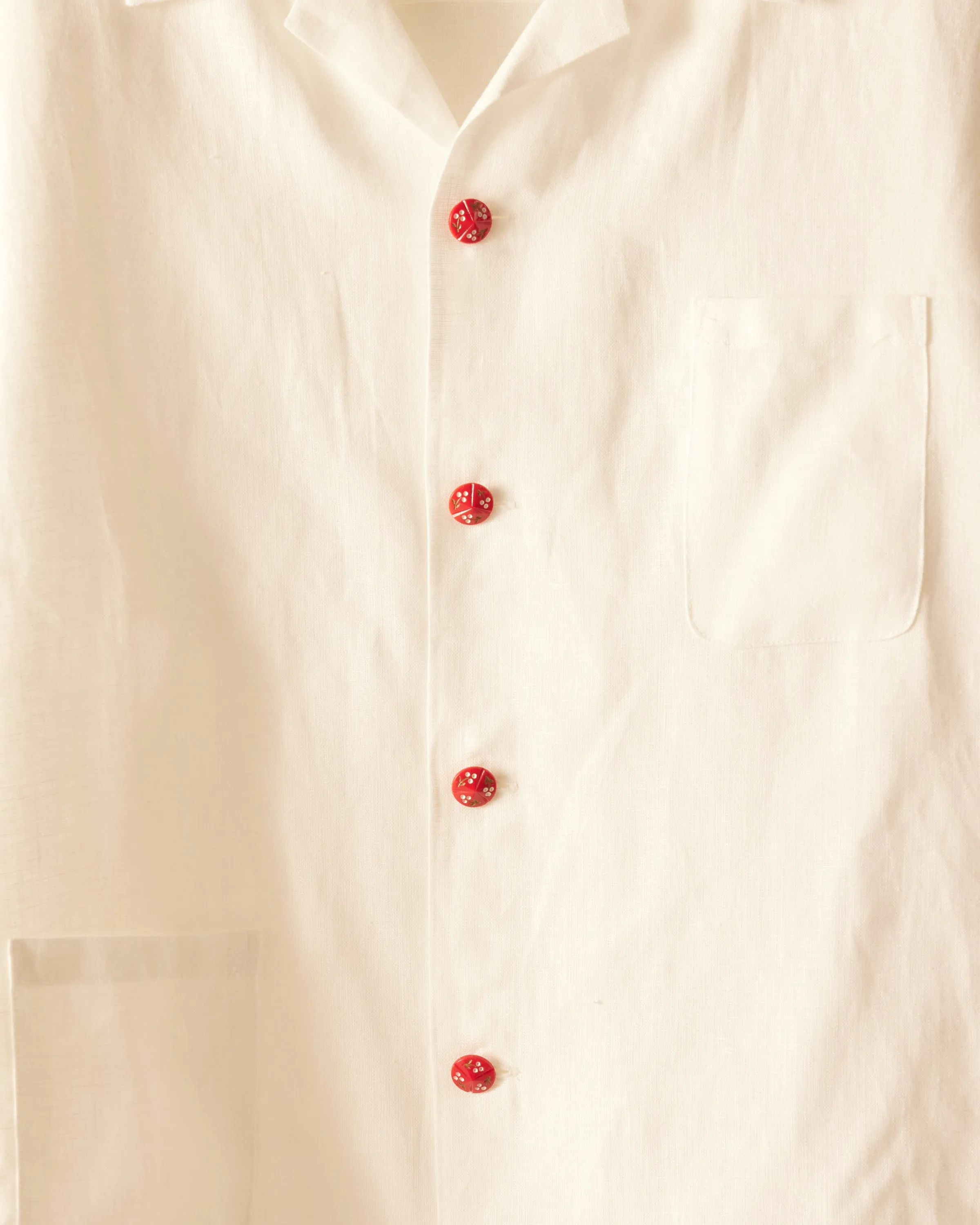 Bulb Flower Button Long Sleeve Shirt - XXL